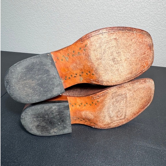 HP Horsepower Boots Mens Square Toe Leather Western Boots Size 8D Made in Mexico - Picture 5 of 9